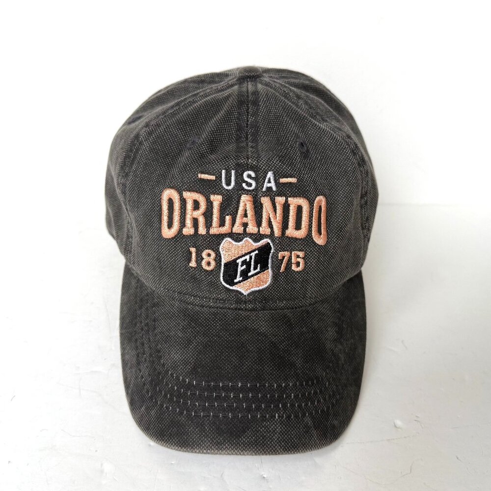 Orlando Florida USA 1875 Baseball Cap Hat Embroidered Logo Golf Gray Adjustable